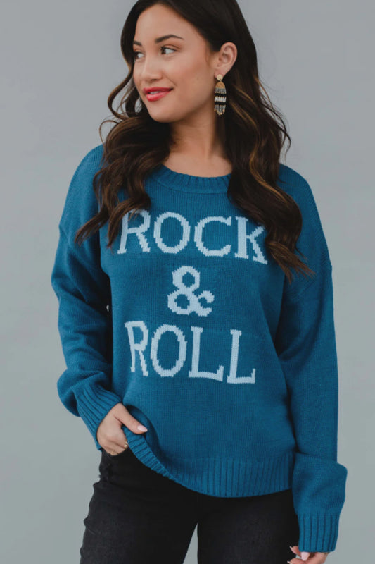 Rock & Roll Blue Sweater