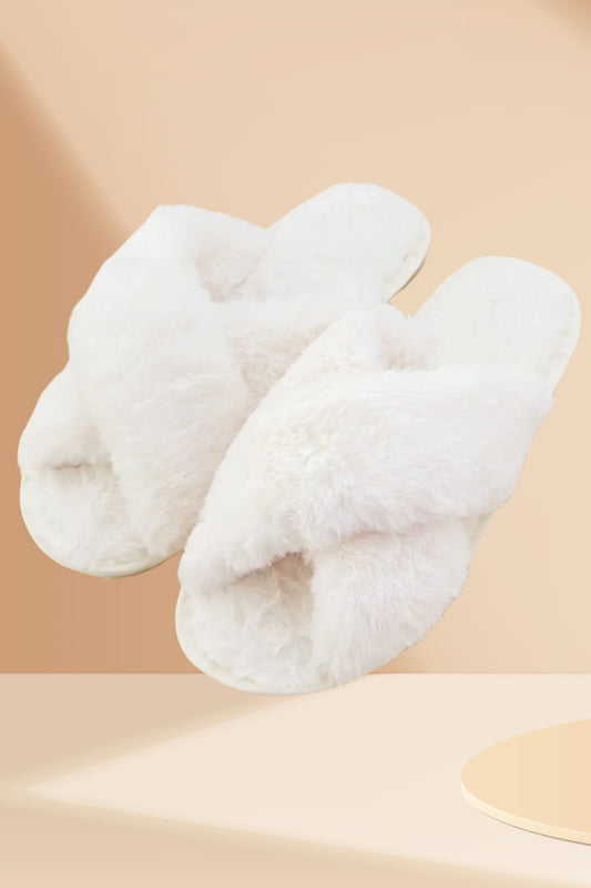 White Fuzzy Slippers