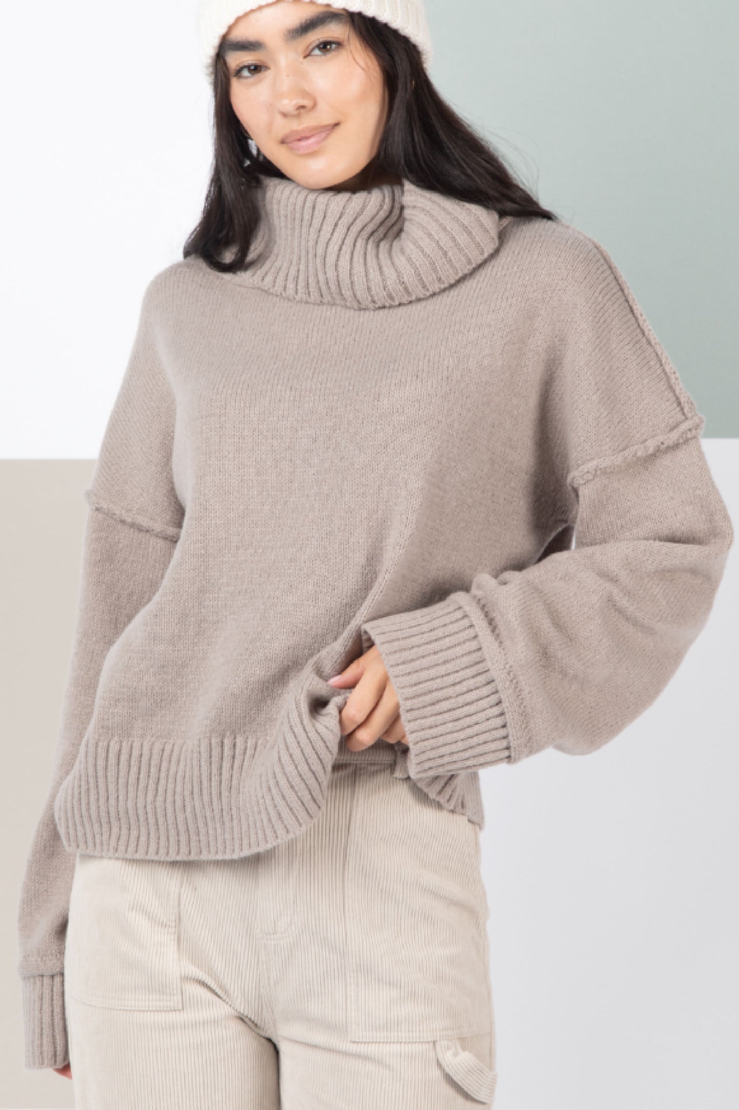 Mocha Turtleneck Sweater