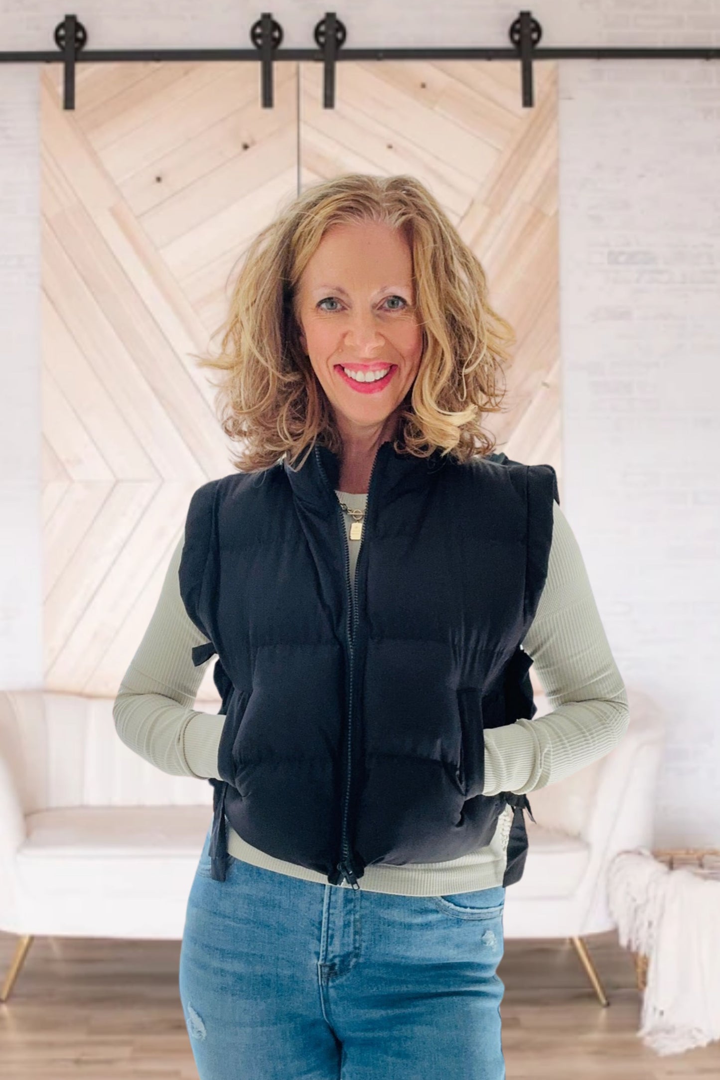 Black Bow Quilted Vest